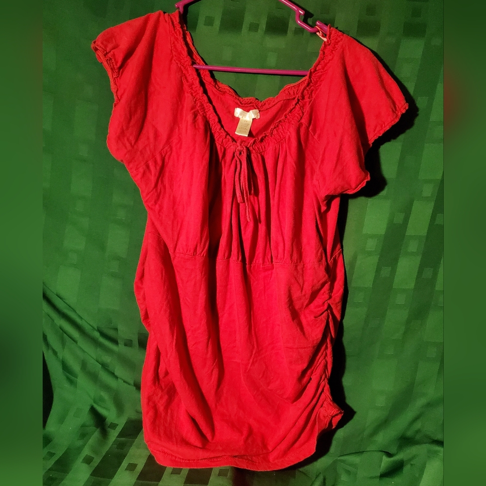2x Red Short Sleeve Top